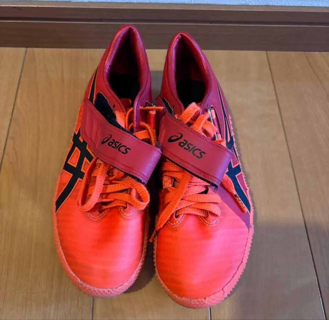美品 アシックス スパイクシューズ 走高跳 ハイジャンプ 右足踏切 24.0
