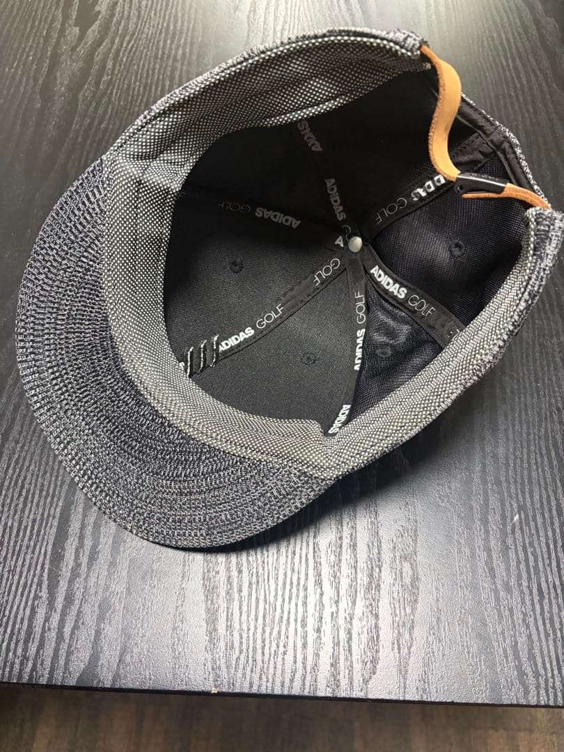 adidas golfグレー ストライプ キャップ ニット