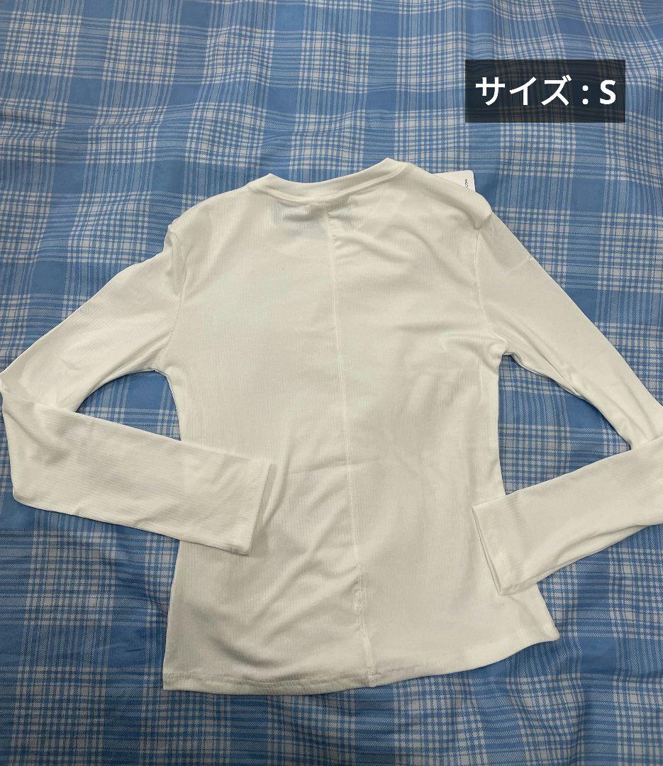サイズS オフ ホワイト alo ヨガ 長袖T シャツ スリムフィットピラティス