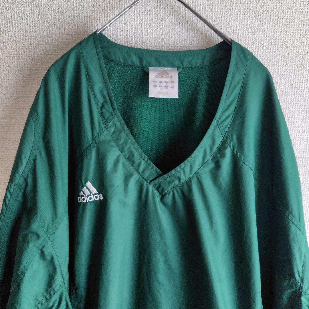 【希少サイズ】4XO アディダス サイドジップ プルオーバー 刺繍ロゴ 裾ドロー