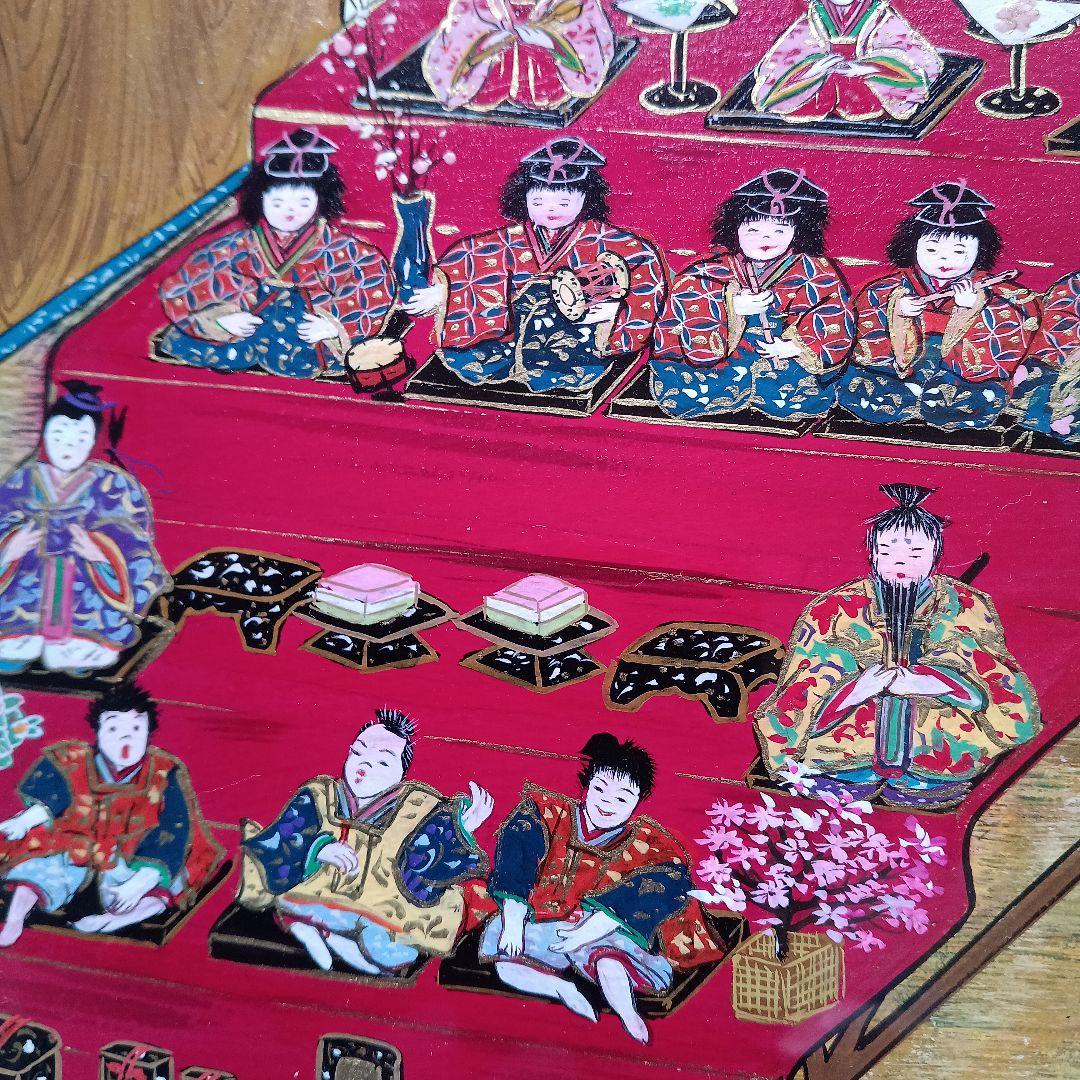 岡田祥子作、アクリル原画「楽しいひな祭り」