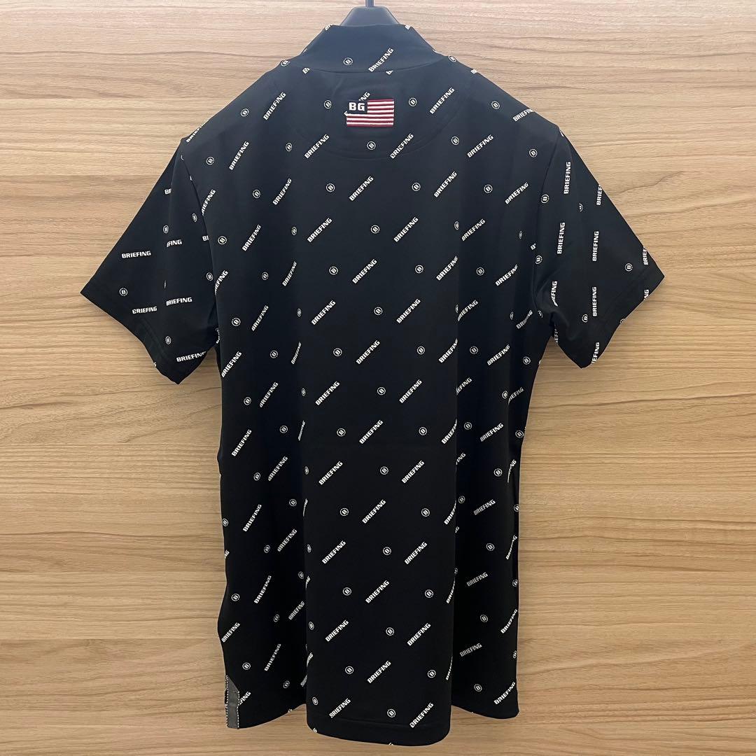 新品★BRIEFING 黒S ロゴモノグラムハイネックシャツ レディース 半袖