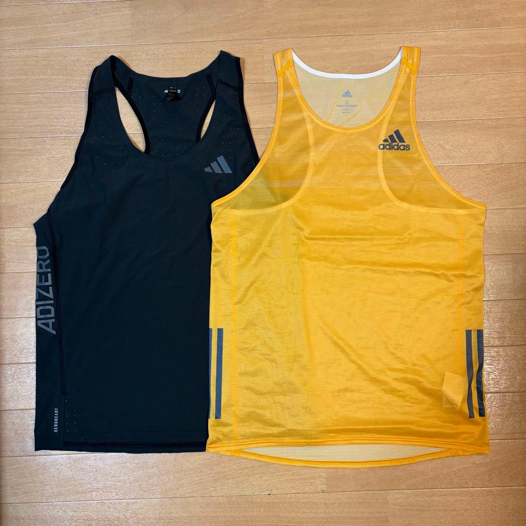 adidas ADIZERO シングレット2枚セット