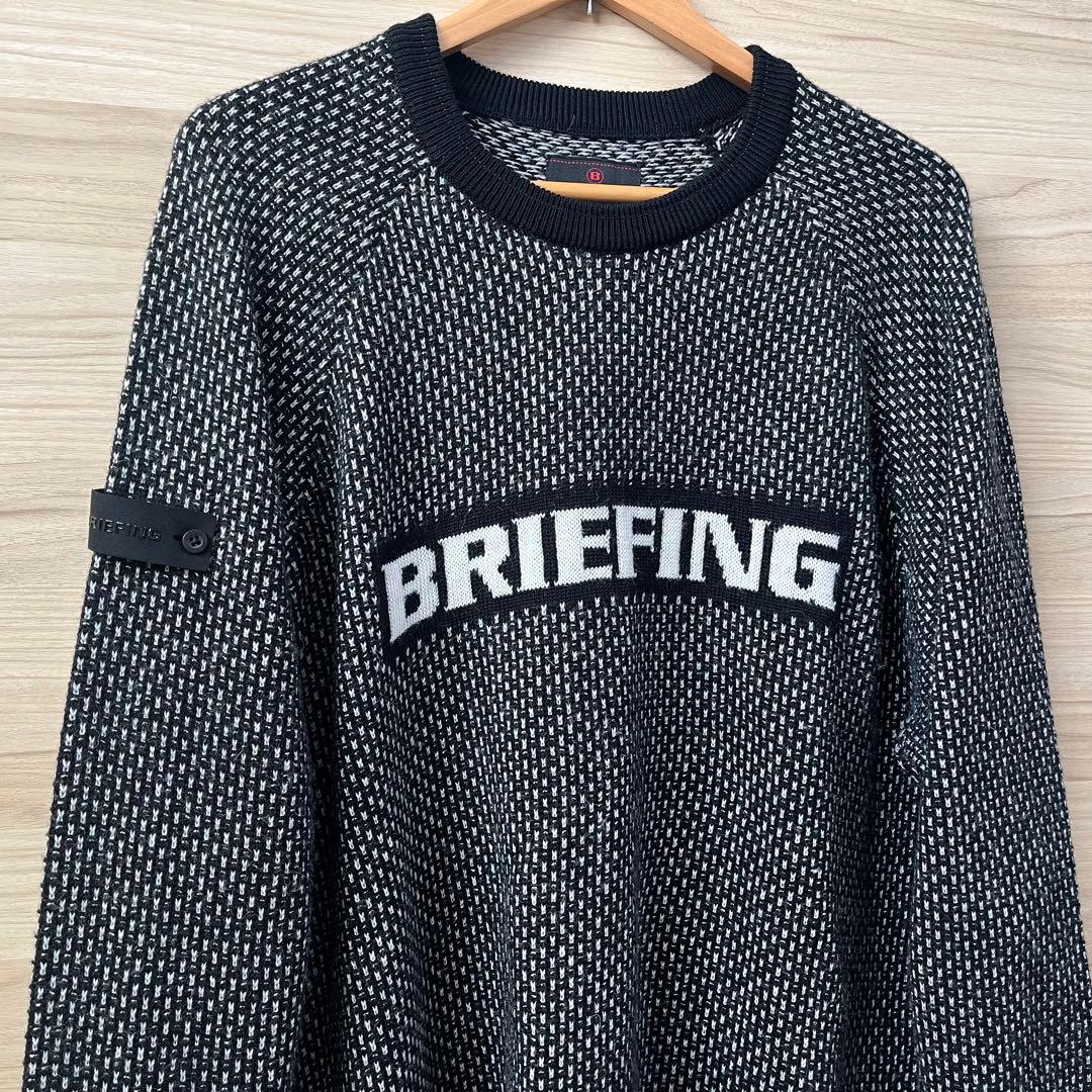 極美品★37,400円 BRIEFING メリノウールロゴニット 黒 XL