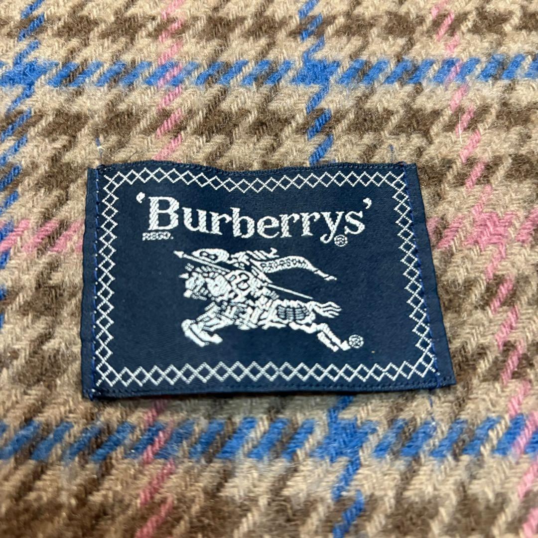 BURBERRY バーバリー ブランケット 毛 ベージュ チェック柄 フリンジ