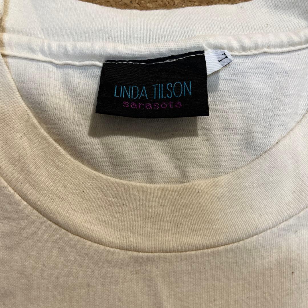 LINDA TILSON 魚イラスト Tシャツ L コットン100％　USA