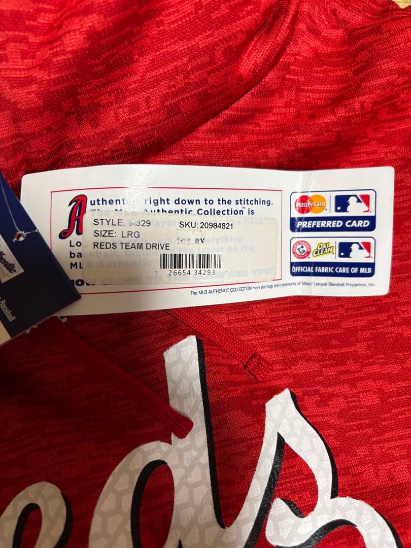 レッズ MLBオーセンティックコレクション フーディ　Lサイズ　選手着用モデル