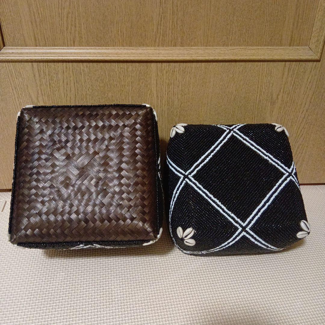 新品　ビーズ　シェル　貝殻　バスケット　箱　ボックス　アジアン　インテリア　北欧