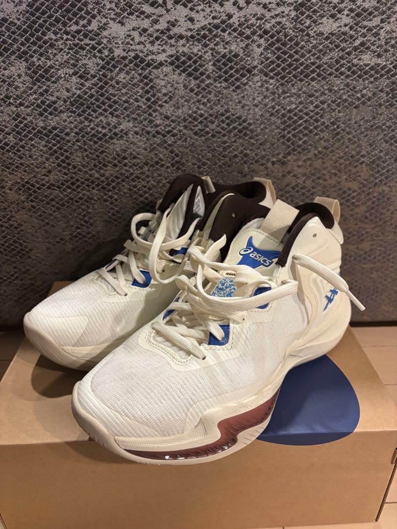 美品ASICS NOVA SURGE3 バスケットボールシューズ　白　箱タグ付き