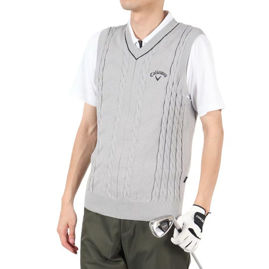 3着セットCallaway グレーベスト　イエローセーター　バケットハット