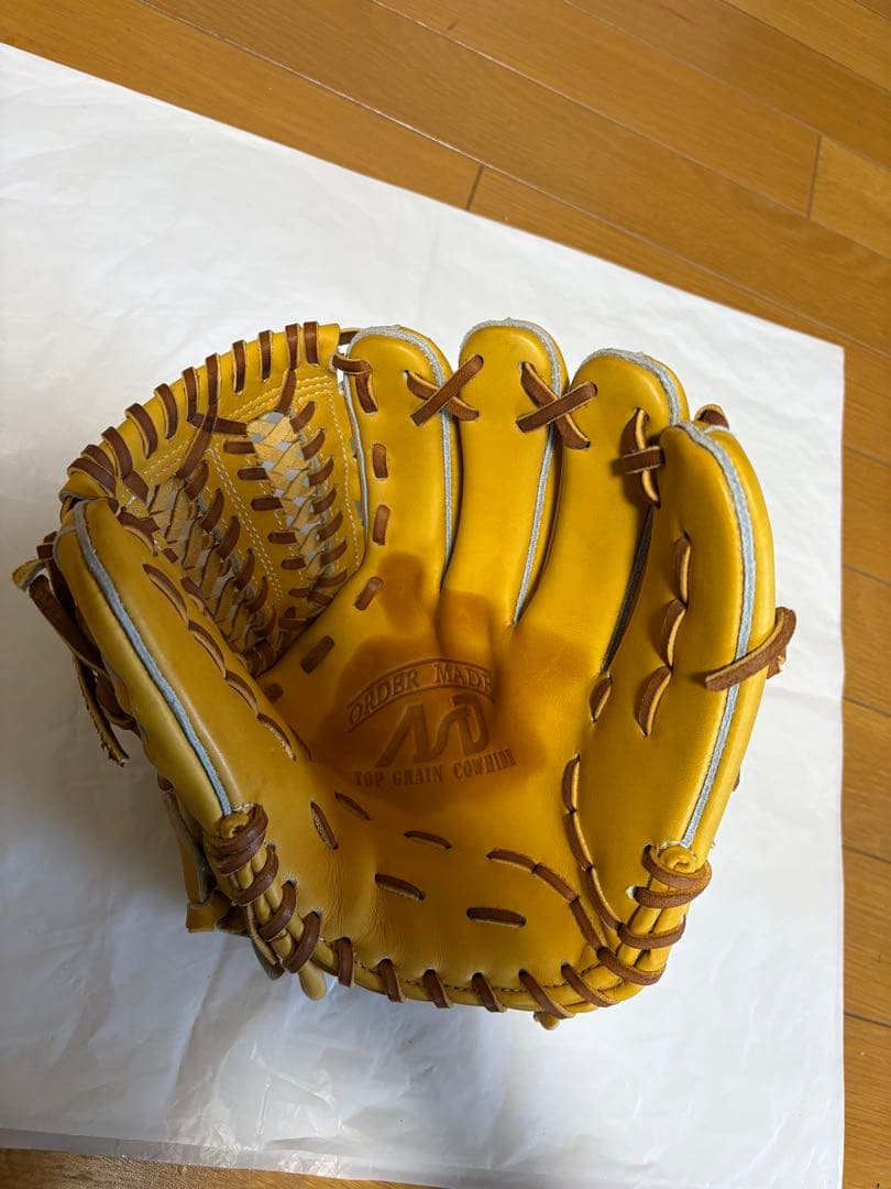 アサダスポーツ 軟式オーダーグローブ 内野用　 ナチュラル　収納袋付き