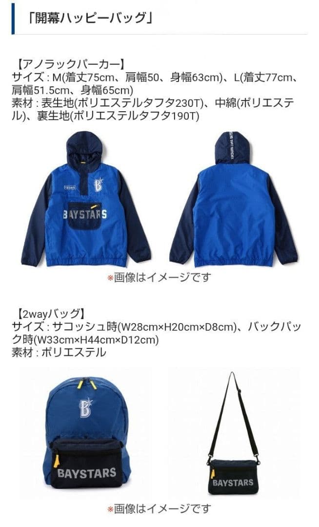 ベイスターズ 開幕ハッピーバッグ2021 アノラックパーカー&2wayバッグ
