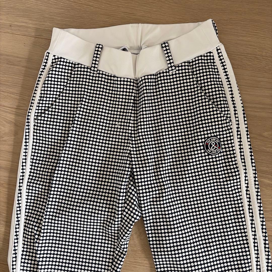 美品and per se ドット柄 ゴルフパンツS
