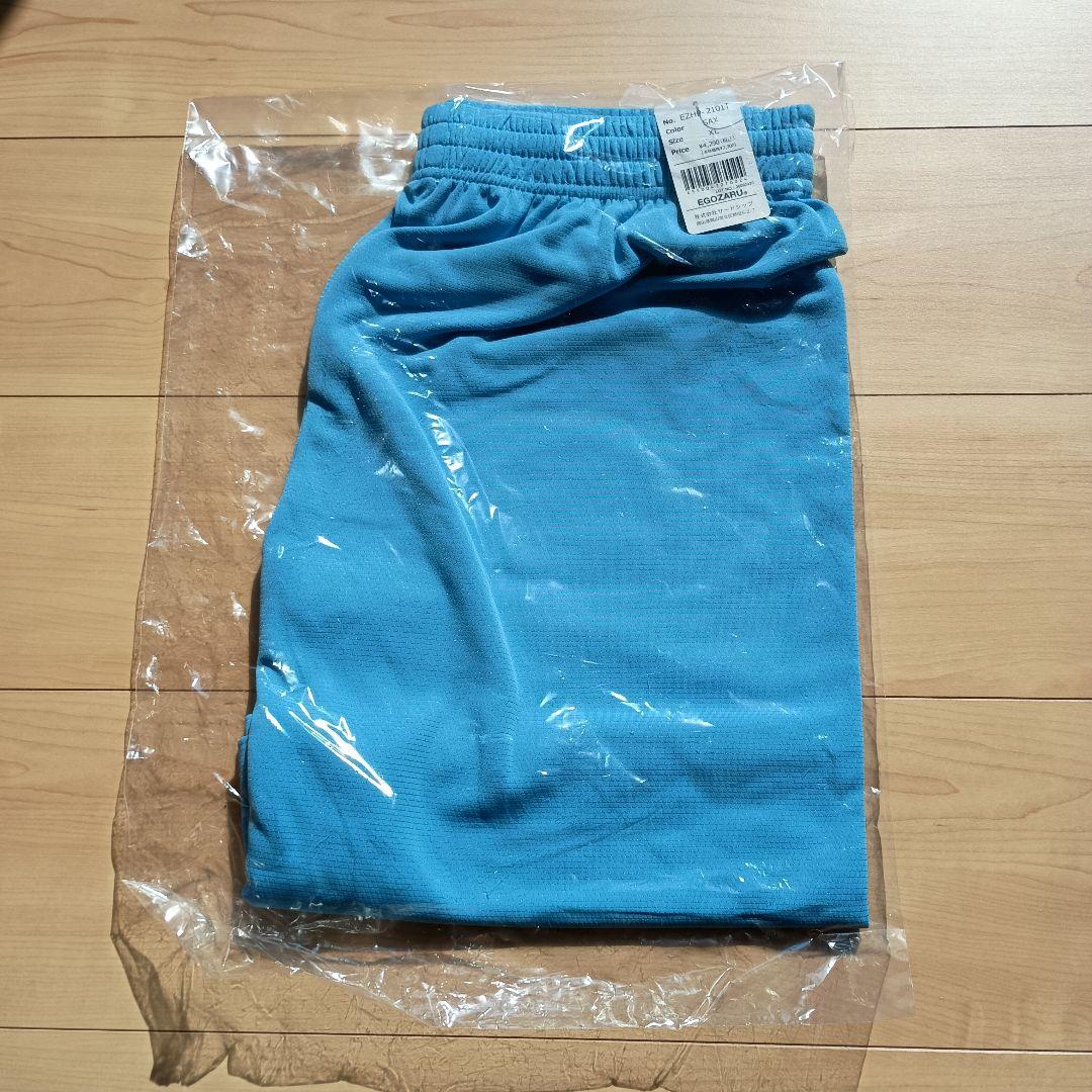 【新品未開封品】エゴザル　上下セット　Tシャツ　バスパン　水色　白　XL