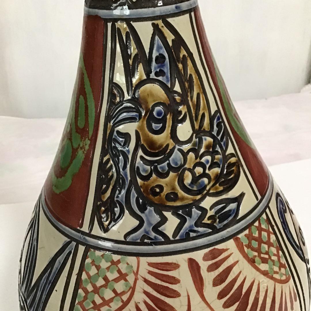 沖縄　壺屋焼　新垣勲氏　特大壺　44cm