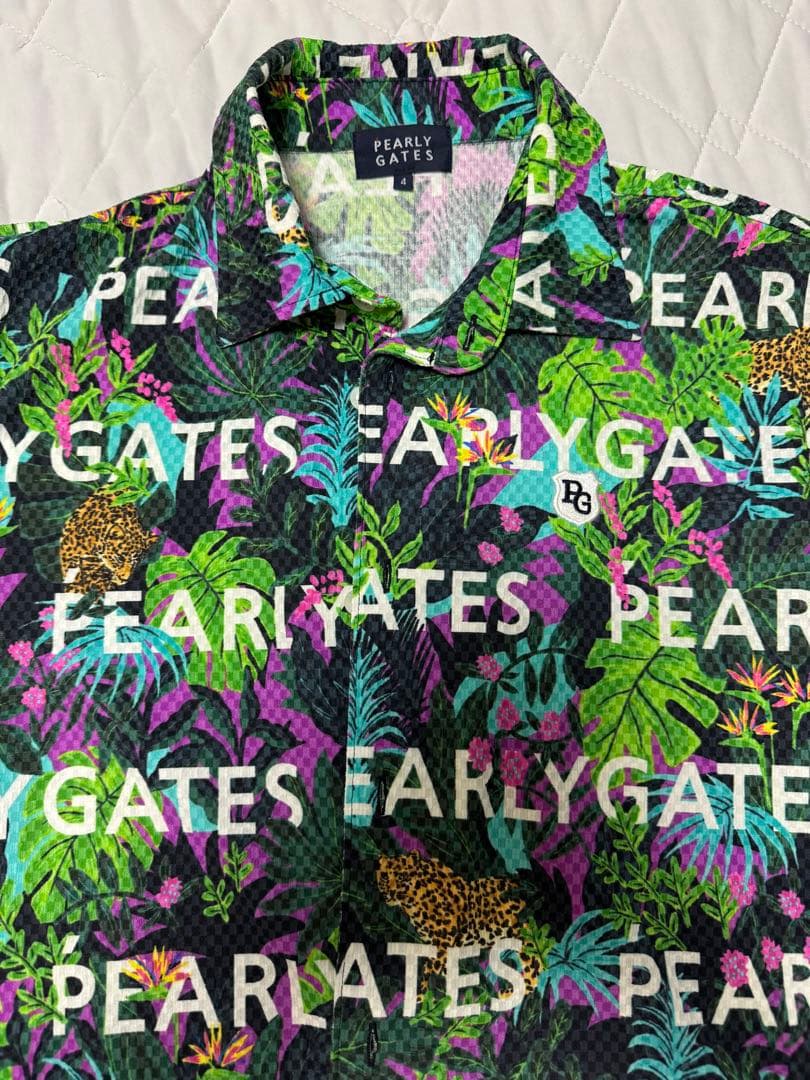 PEARLY GATES トロピカル柄 半袖シャツ