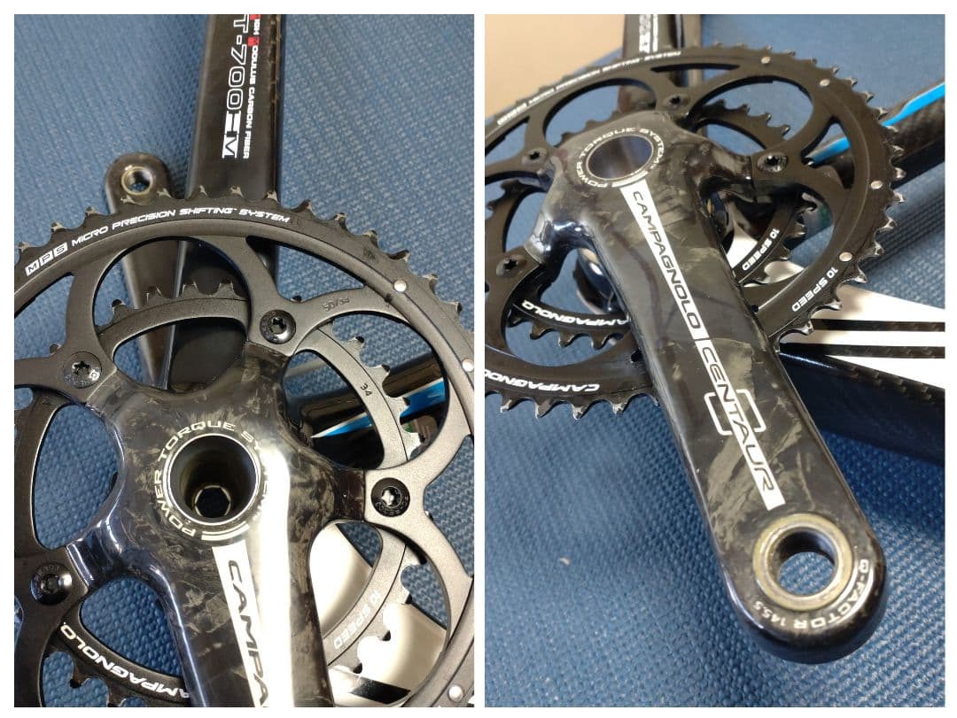 ロードバイクカーボンフレーム、Campagnolo クランクセット