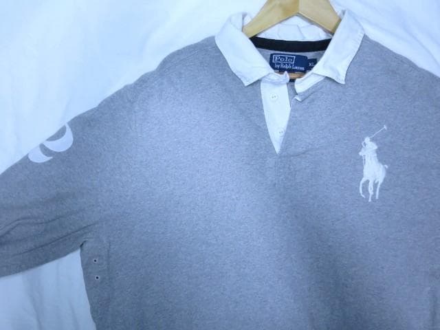 XL ポロ ラルフローレン ビッグポニー ラガーシャツ グレー