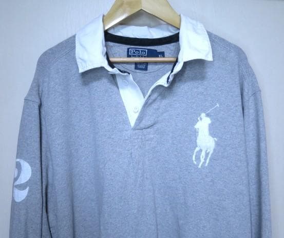 XL ポロ ラルフローレン ビッグポニー ラガーシャツ グレー