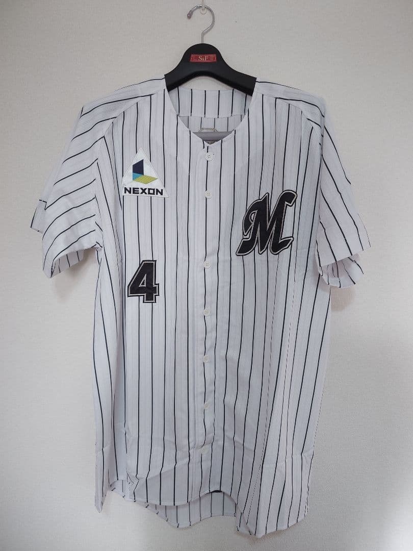 千葉ロッテマリーンズ 荻野貴司 ホーム ユニフォーム フリーサイズ 白 デサント