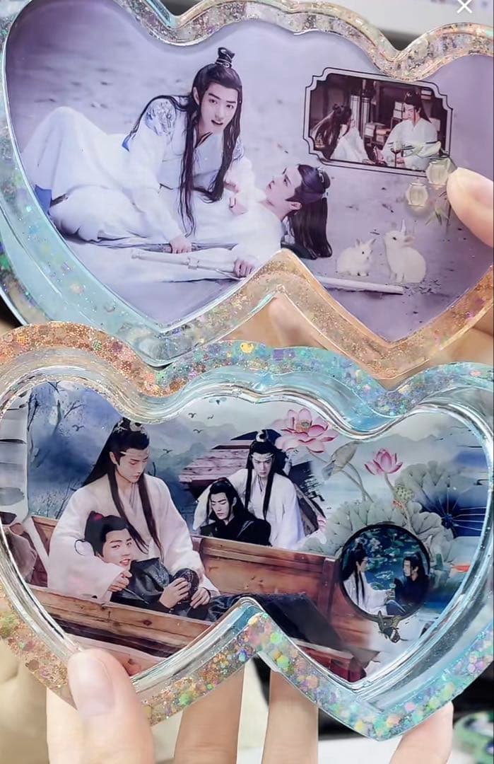 王一博 肖戦 二つハート型のレジン収納ケース 3点確認用❣️0401