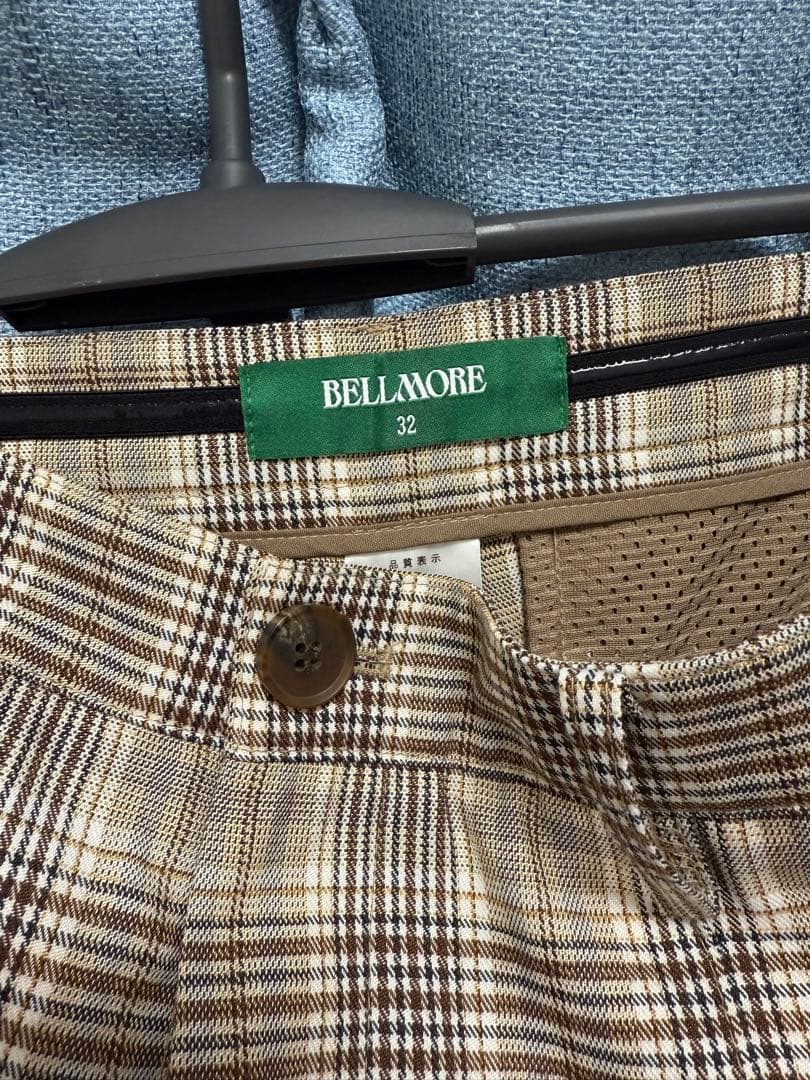 BELLMORE チェック柄 ゴルフパンツ 32