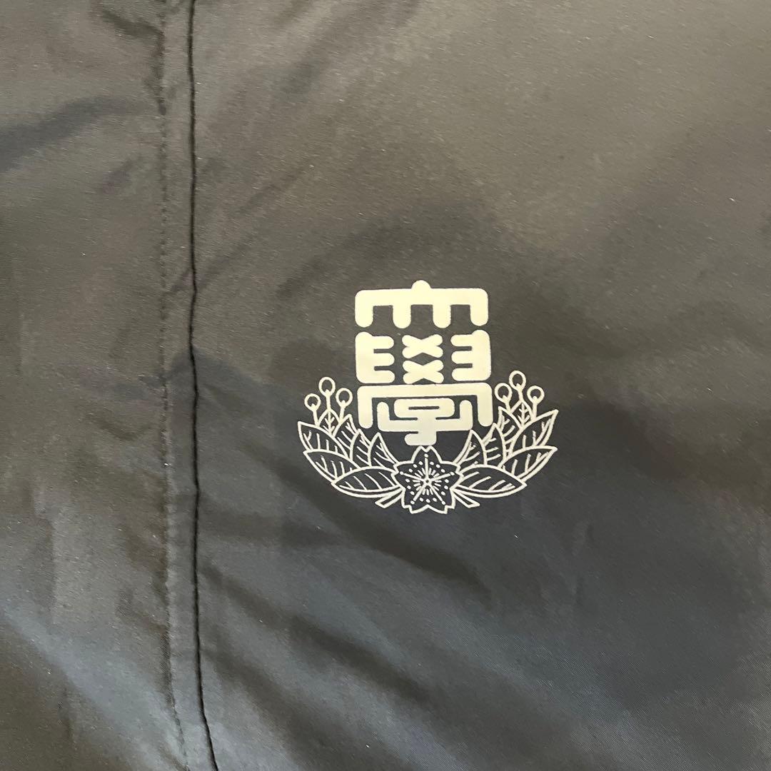 adidas アディダス　ベンチコート 黒/赤 フード付き　サイズL