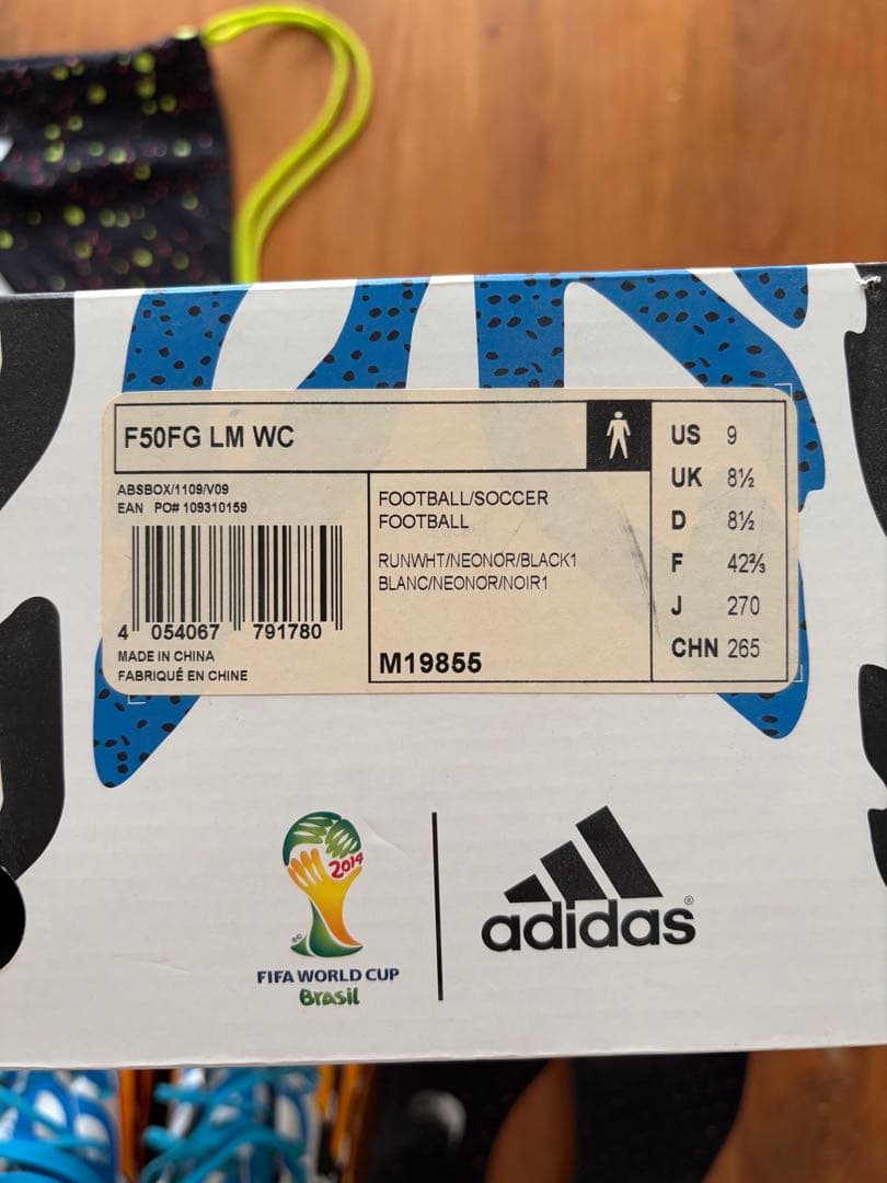 adidas F50FG LM WC サッカーシューズ US9