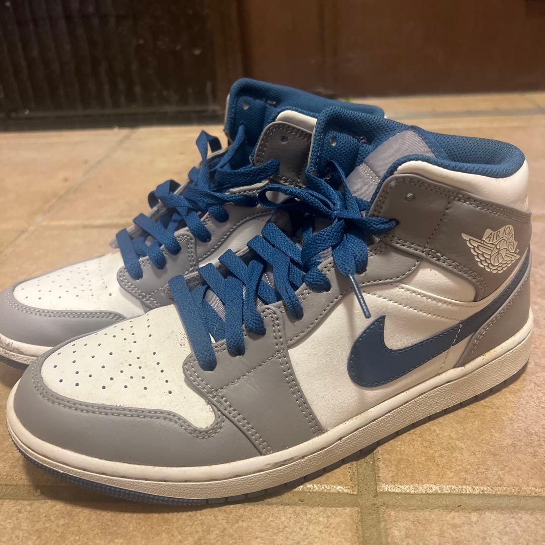 し*う様 Nike Air Jordan 1 Mid グレー/ブルー
