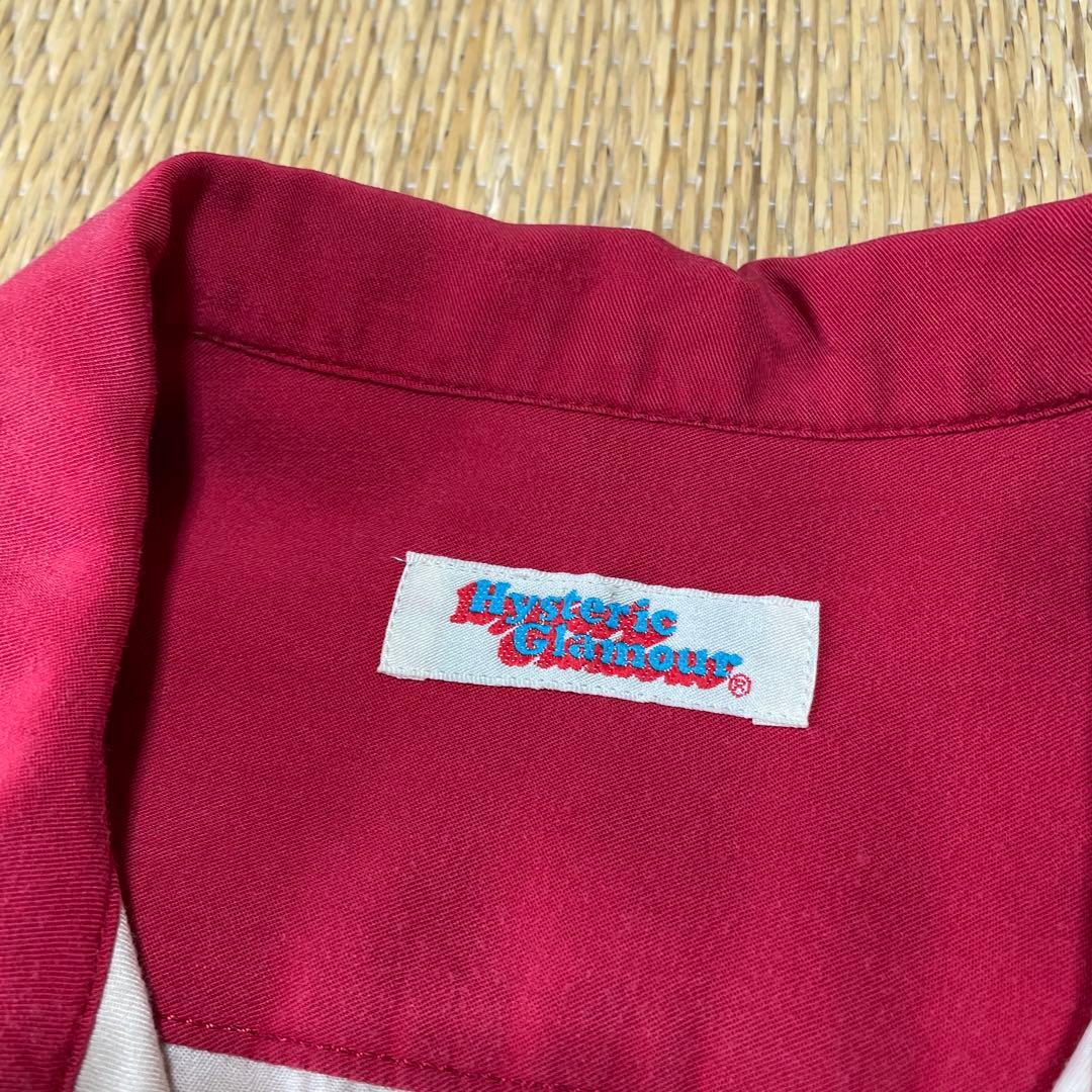 当時物 ヒステリックグラマー ボーリングシャツ 赤 レッド ロゴ 平成 90s