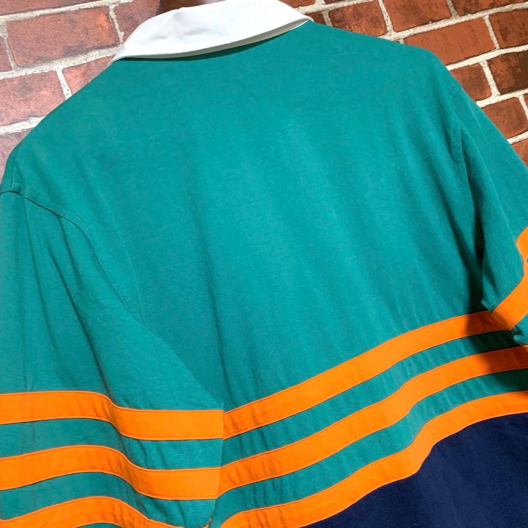 adidas★アディダス★スリーライン★ラガーシャツ★長袖★マルチカラー★M古着