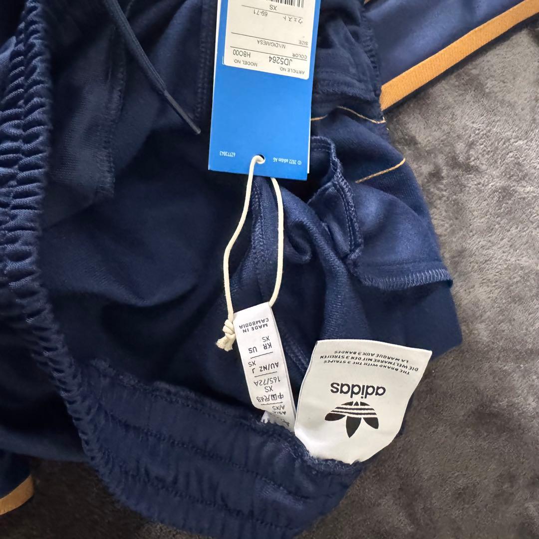 adidas ファイヤーバード トラックパンツ XS ネイビー×イエロー