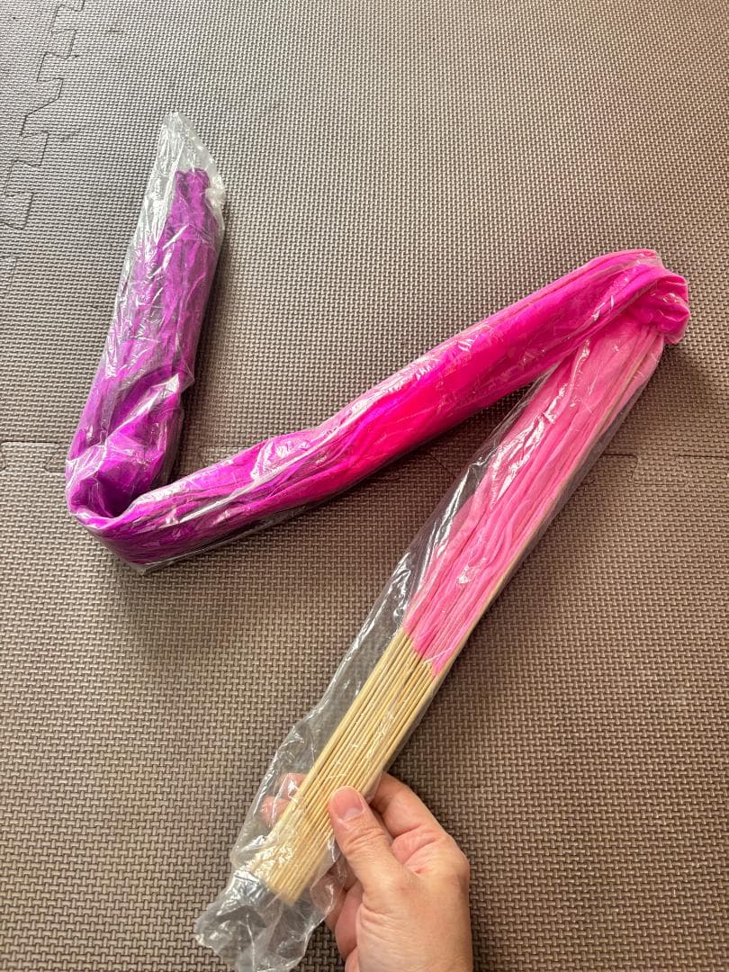 【新品】ビッグフラッターファンベール★右手のみ★ピンク〜紫グラデーション