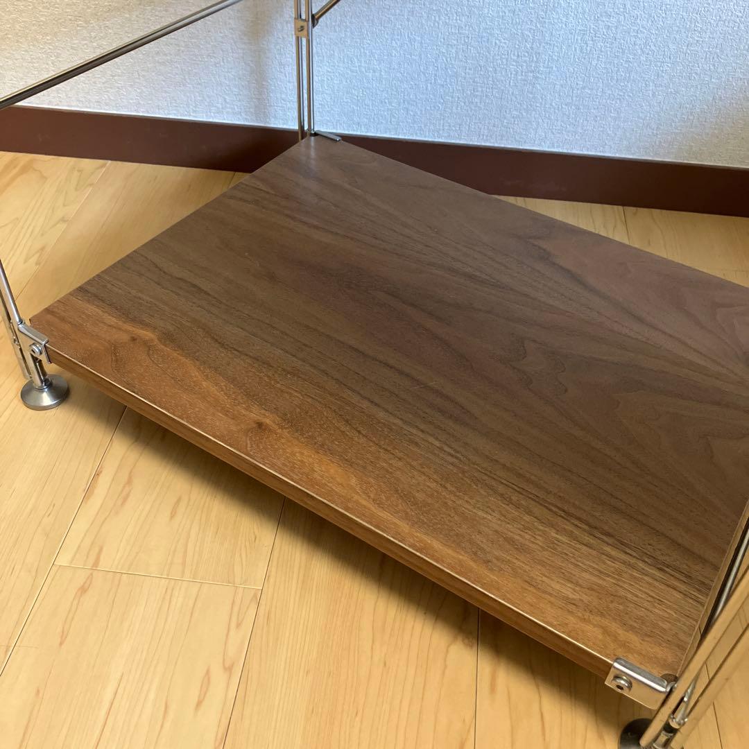 無印良品　ステンレスユニットシェルフ　ウォールナット材棚セット