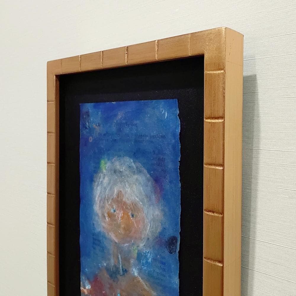 内野隆文　肖像　人物画　絵画　現代美術　アート　アンティークペーパー　額縁