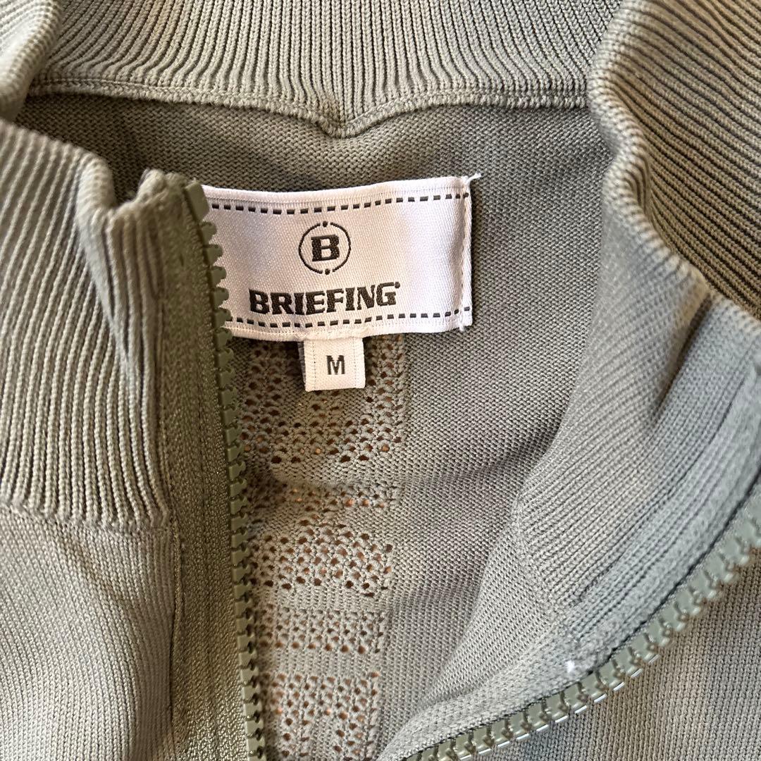 BRIEFING オリーブ色 M ジップアップセーター