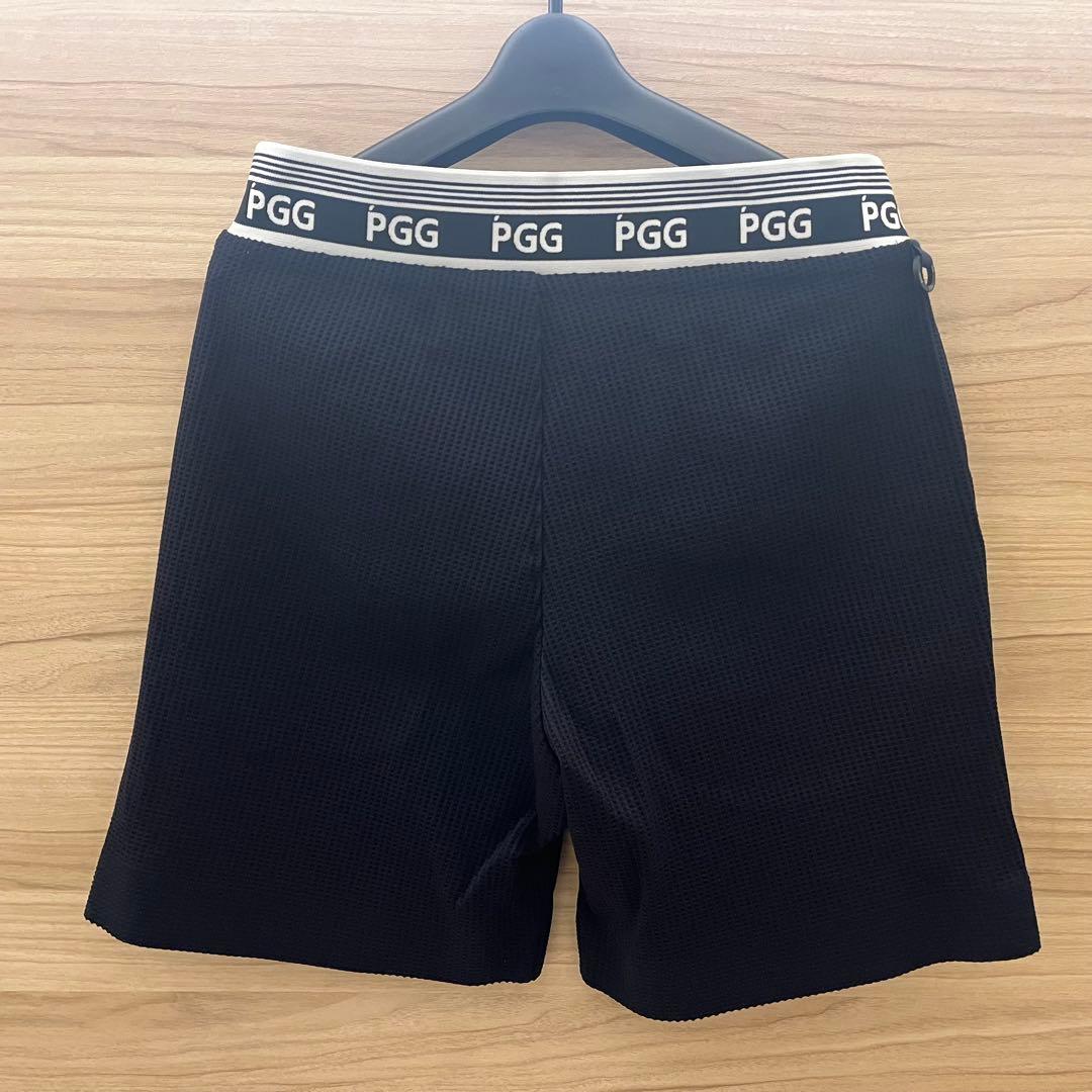 新品★28,600円 4（M）PGG パーリーゲイツ ロゴハーフパンツ 紺白