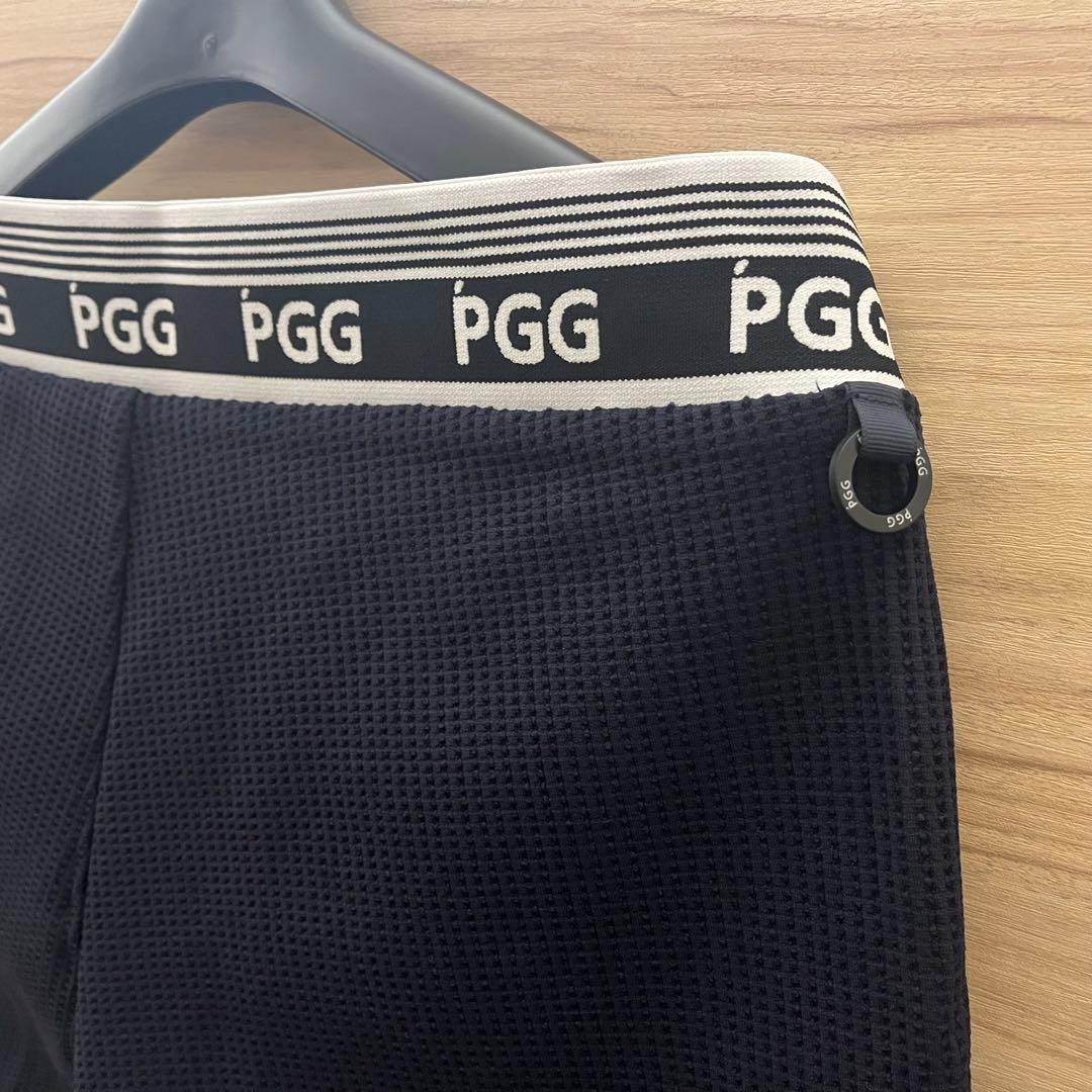 新品★28,600円 4（M）PGG パーリーゲイツ ロゴハーフパンツ 紺白
