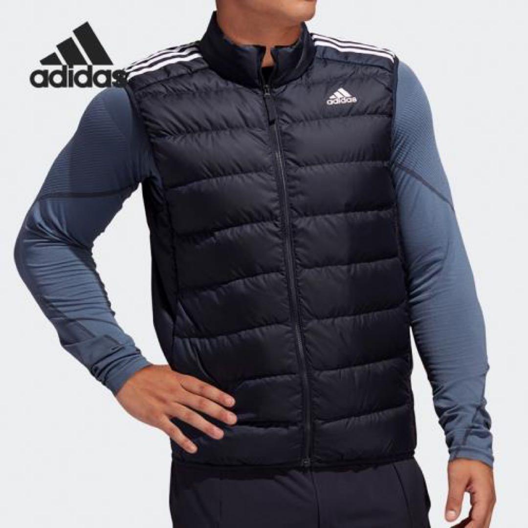 新品 XO adidas メンズ　エッセンシャルズ ダウンベスト　ネイビー