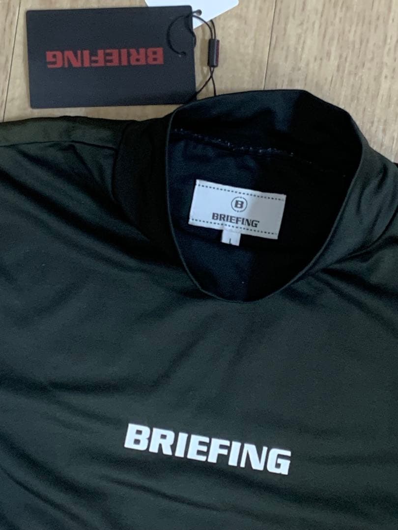 軽量ストレッチBRIEFING ブラック モックネックシャツ