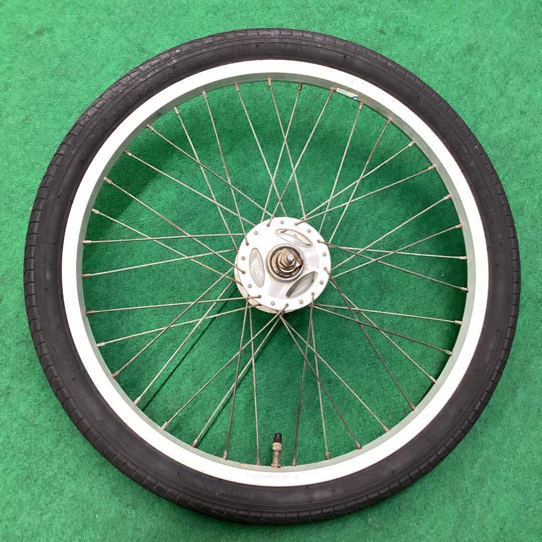 アルミホイール　20x1.75 前輪　タイヤ付　ハブダイナモ　フロント　J1端子