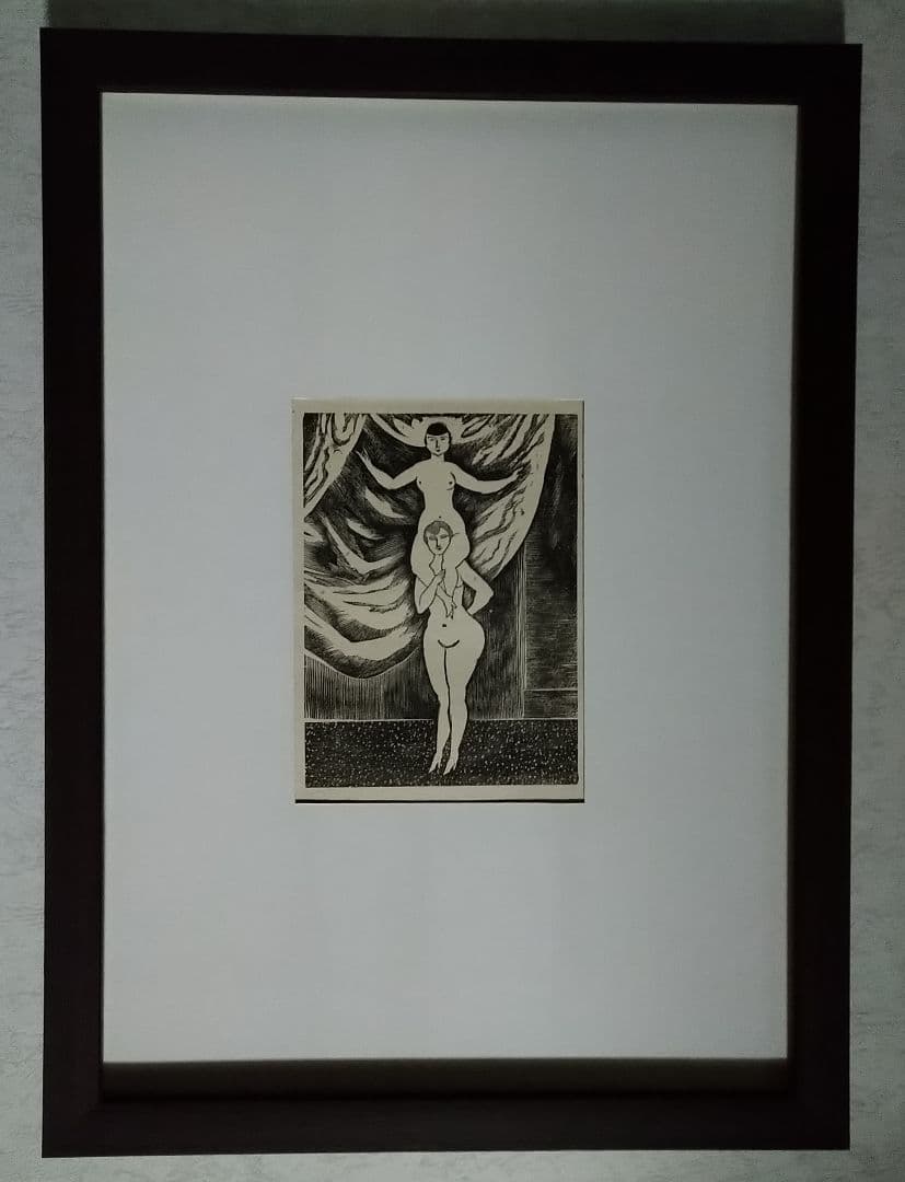 X藤田嗣治の木版画　１９２５年制作 本物保証