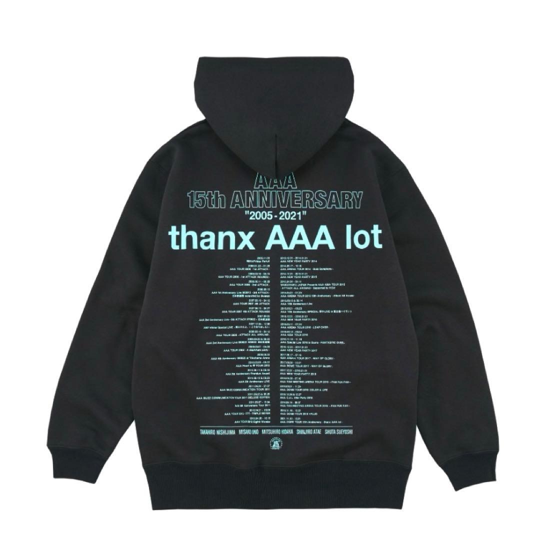 AAA 15th ライブグッズ パーカー プルオーバーフーディー XLサイズ 黒