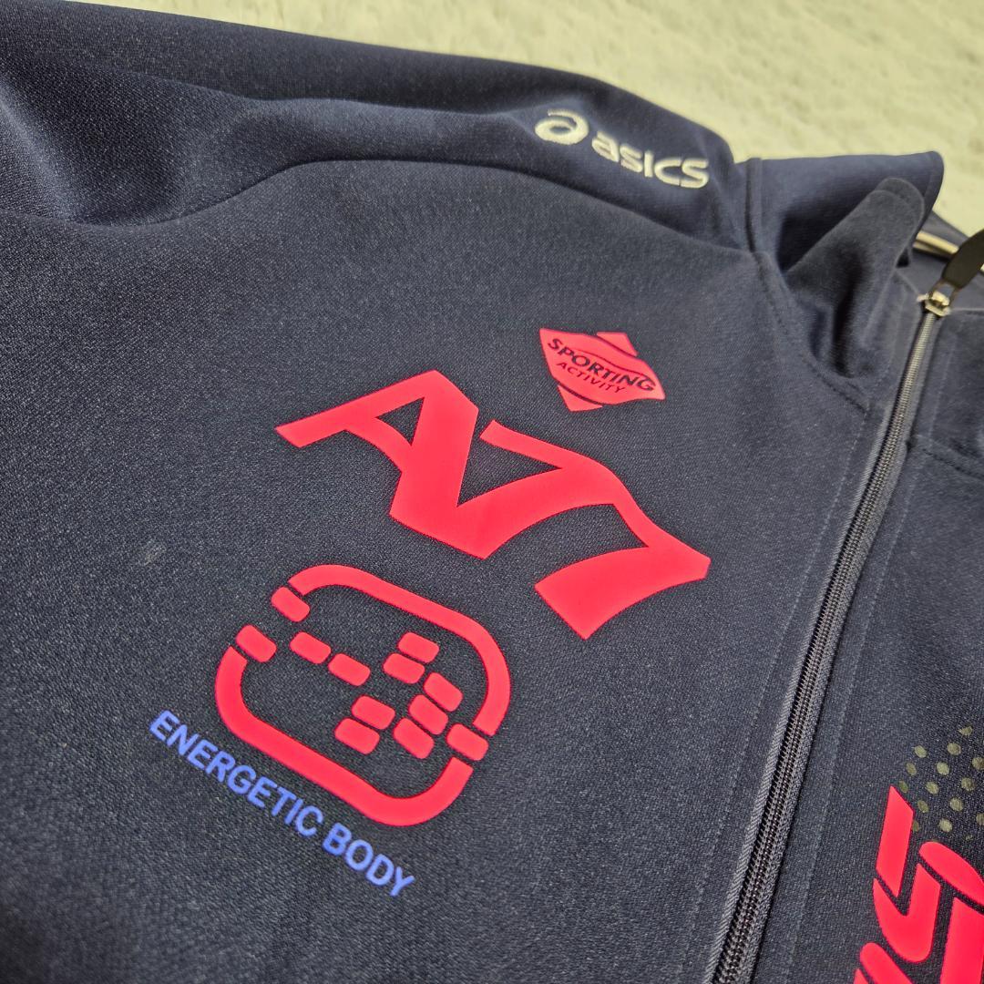 アシックスASICS　ジャージ上下　XLとL　A77　ランニング　ブラック