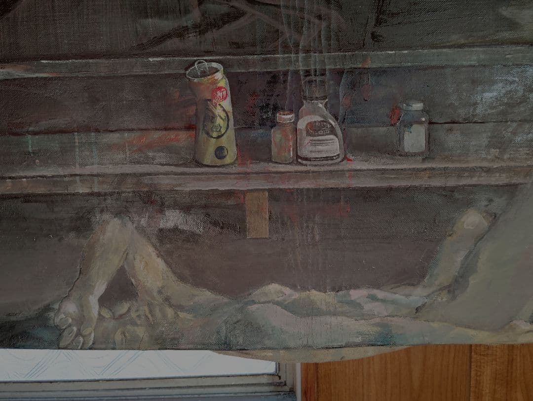 ★おすすめ迫力絵画1940x1310薔薇と酒の日々■油彩画 大キャンバス大型真作