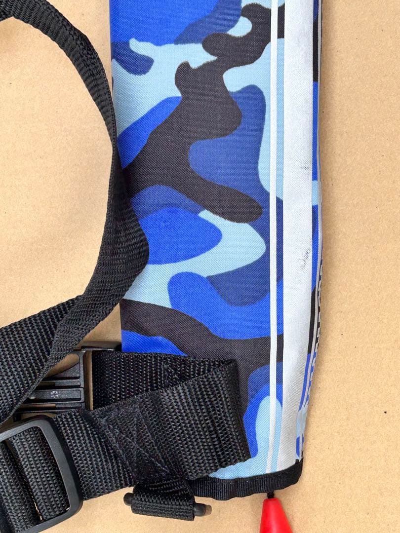 ブリーデン自動膨張ライフベスト 青迷彩 タイプA サクラマーク付き