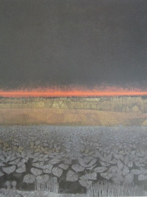 大島秀信、【風景】、希少な大判額装用画集より、美品、日本人画家