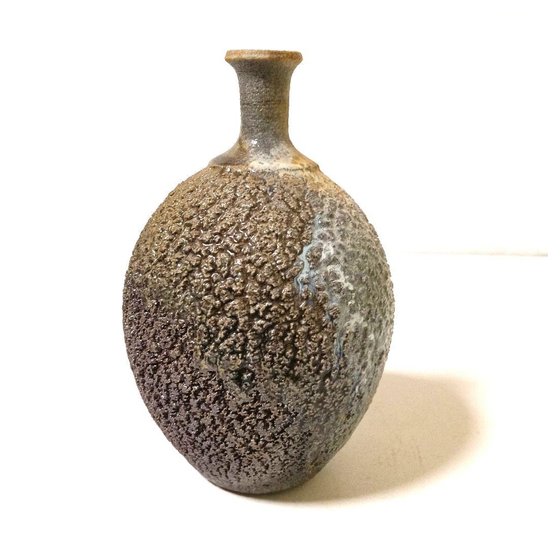 越前焼 塩越窯 白越不朝 裂久 花瓶 花生 花入 花器 共箱 共布 栞