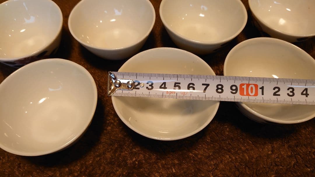李朝　白磁　粉彩　煎茶碗　茶道具　蔵出し　７客