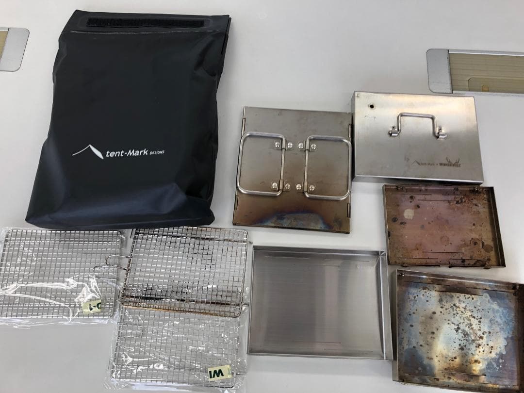 テンマクデザイン　フラットスモーカーハーフ　中古　収納ケース付き　ソロキャンプ